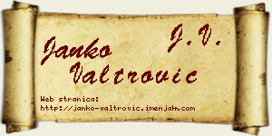Janko Valtrović vizit kartica